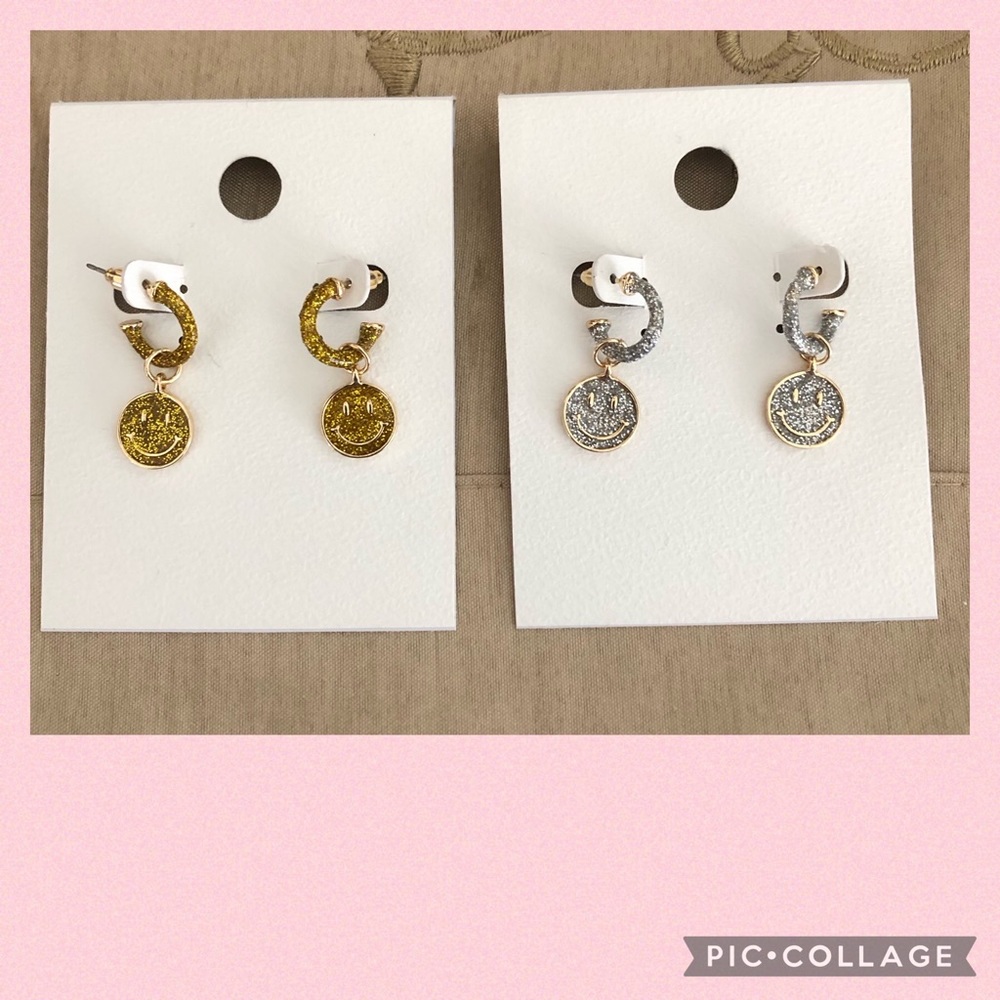 NWT smiley face earring bundle